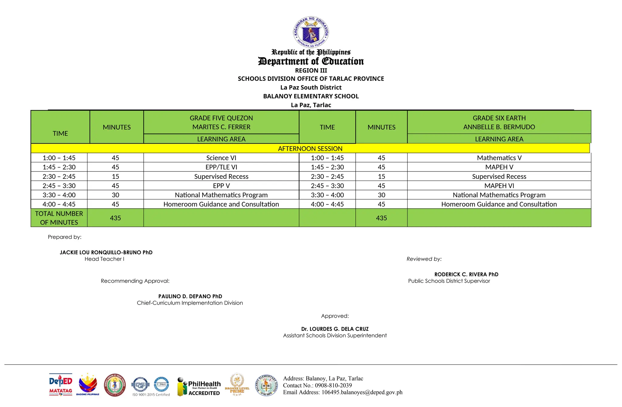 Matatag class program grade 5 and 6 edited docx