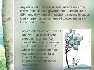 Guidelines on the Suspension of Classes