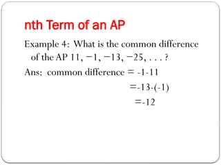 Class-X Arithmetic Progression PPTfhjiong | PPT