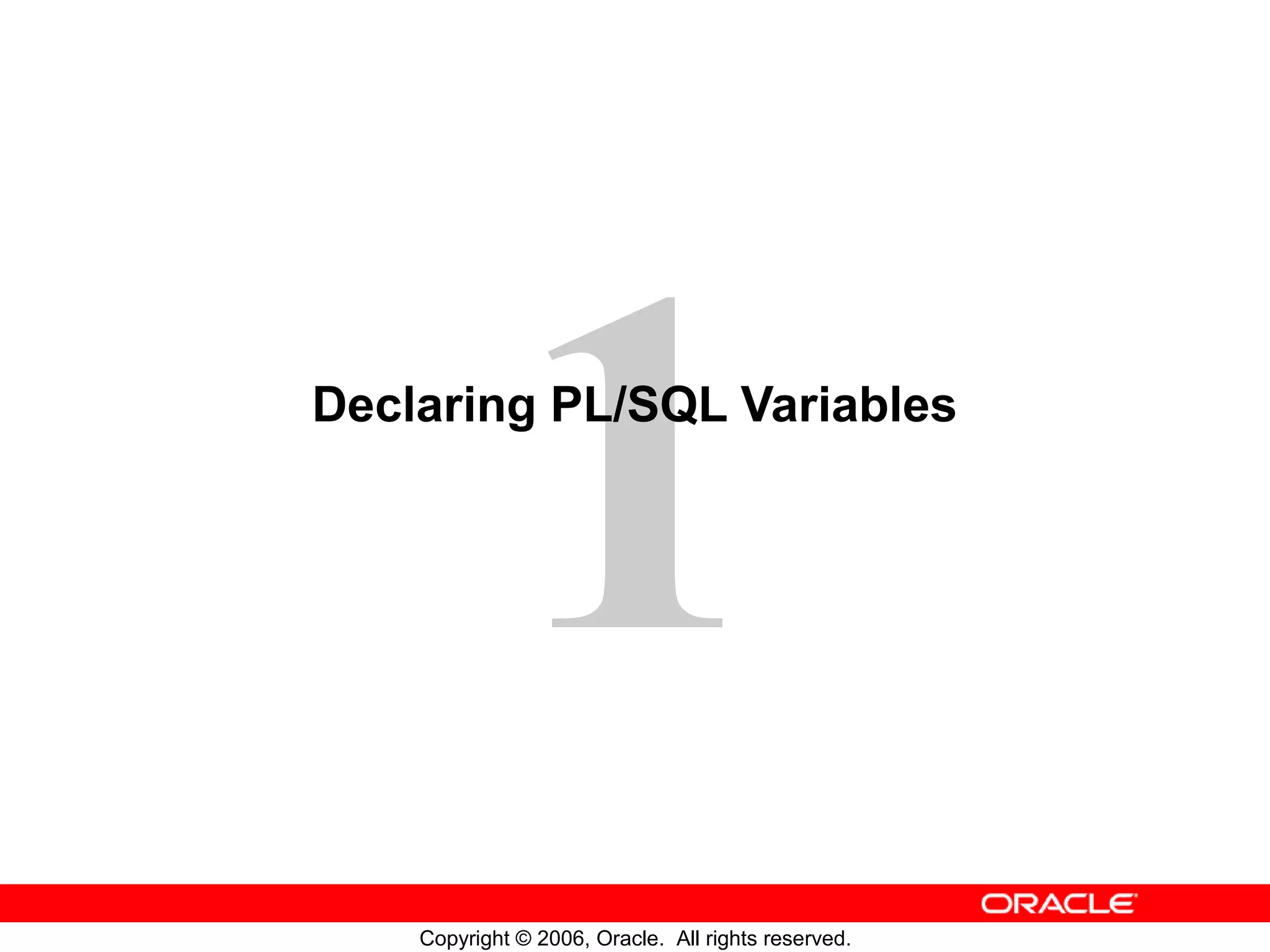1 - Introduction to PL/SQL | PPT