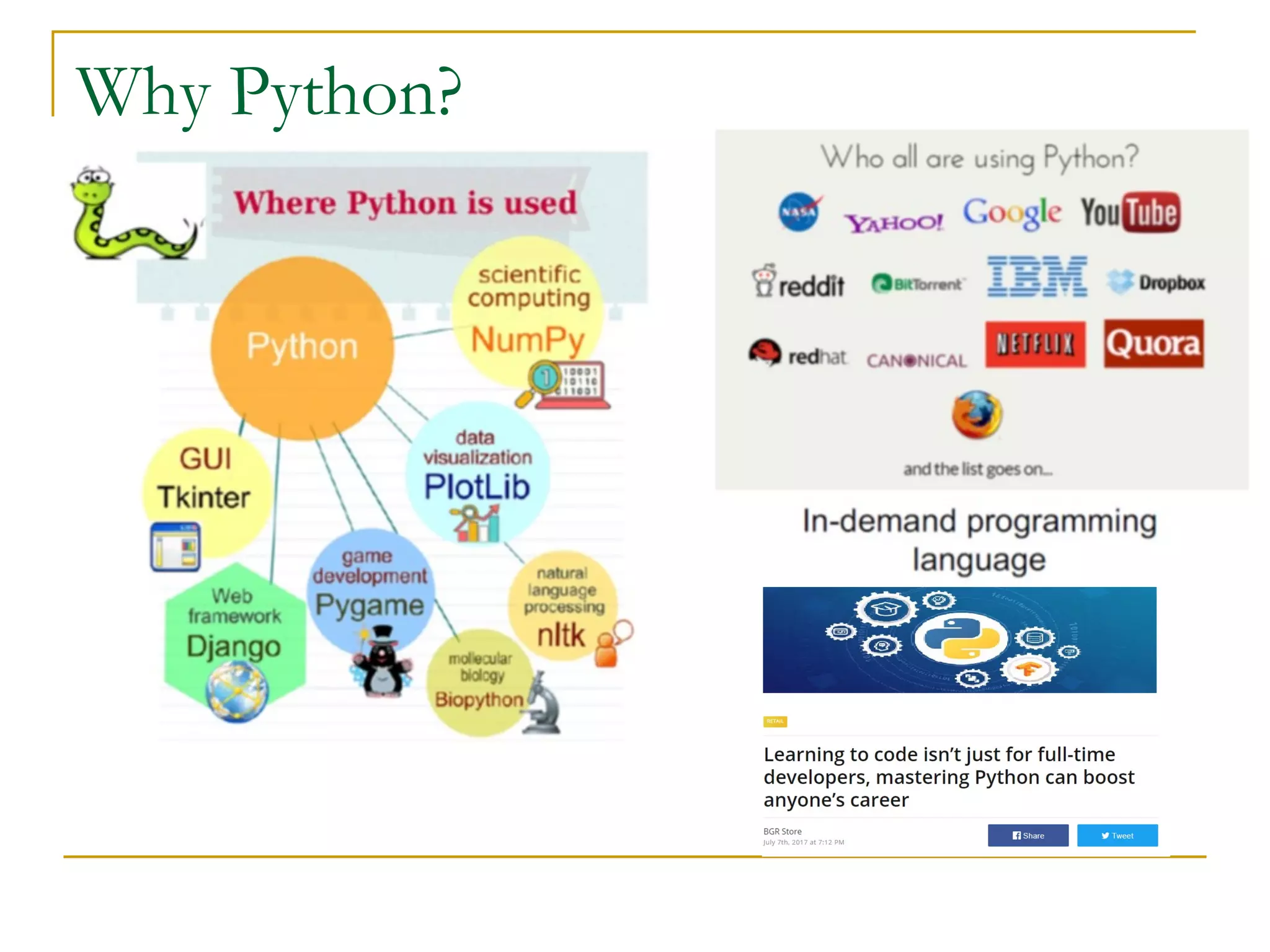 Why Python?
 