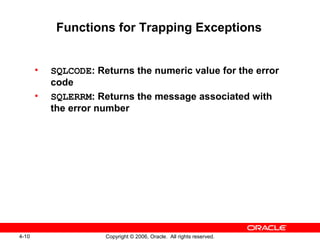 10 Handling PL/SQL Errors