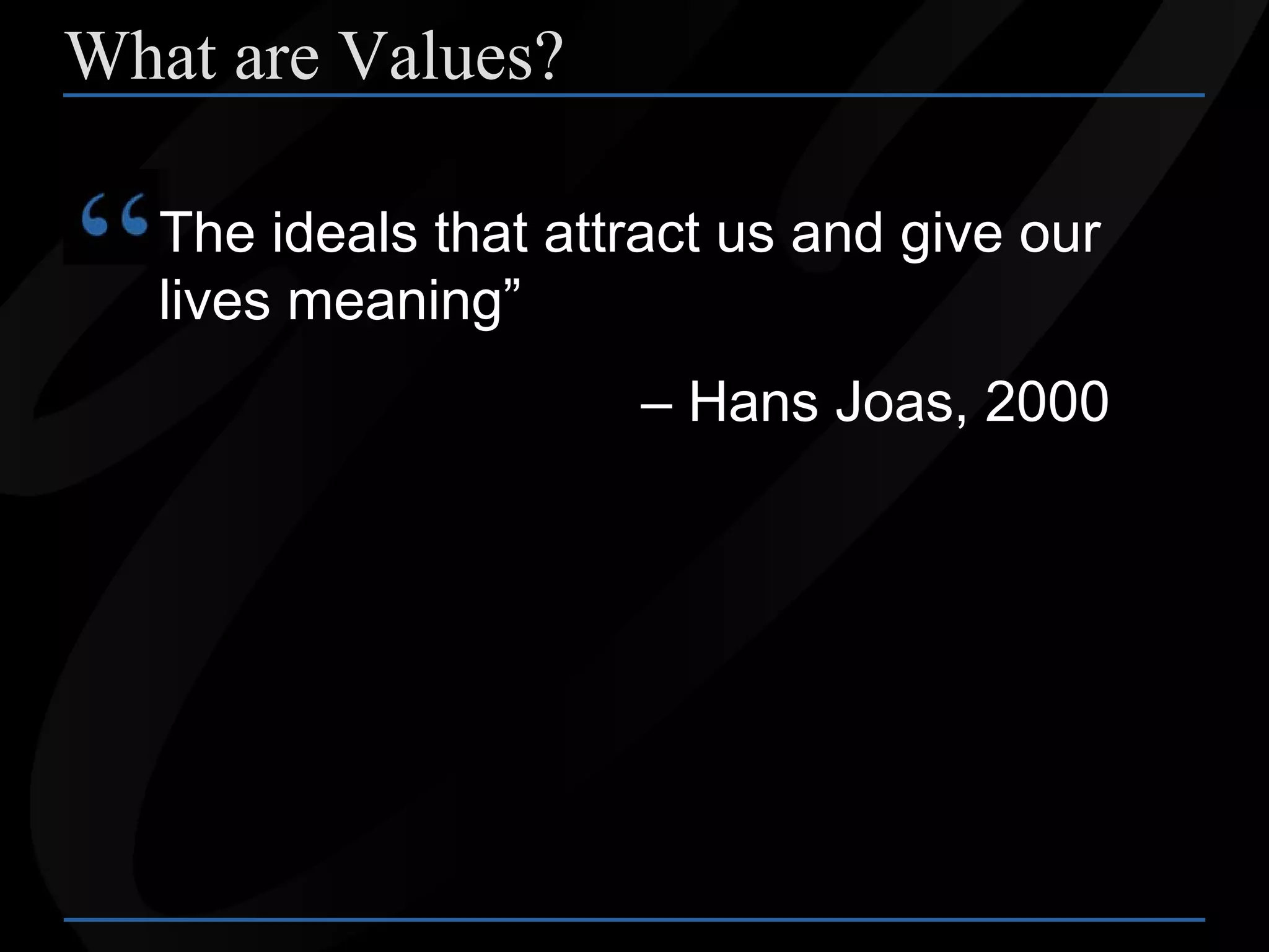 How to Instill Higher Values