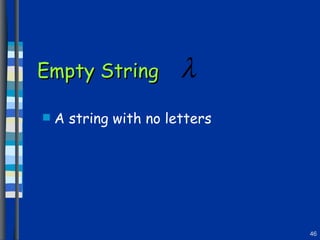 Empty String A string with no letters  
