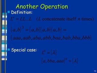 Another Operation Definition: Special case:  
