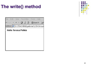 The write() method 