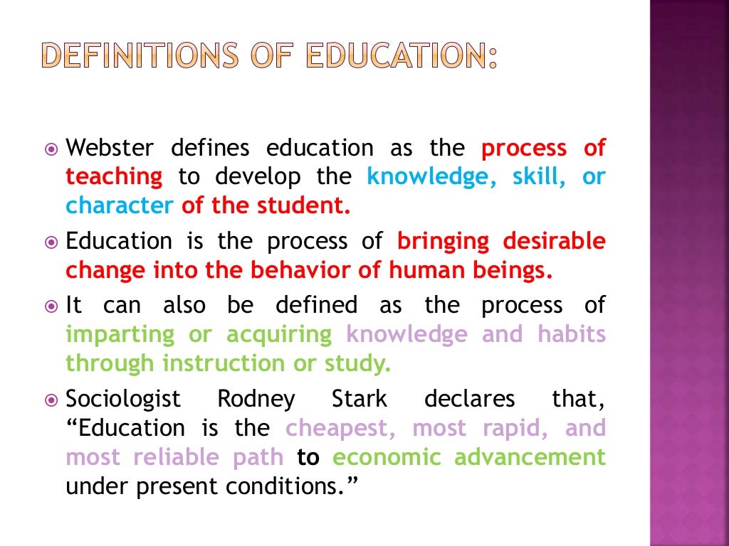 meaning and definition of education
