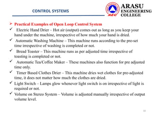 control system unit 1 Types of control system and examples of control ...