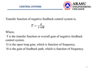System Control Function control system unit 1 Types of control system and examples of control ...