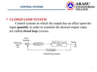 control system unit 1 Types of control system and examples of control ...