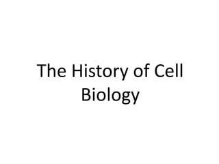 History of cell biology asdfghkdkskdfdkf | PPTX