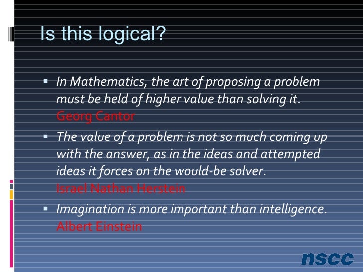 Class 1 introduction to logic & problem solving