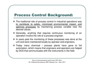 Class 1 need for process control & process terminology | PDF