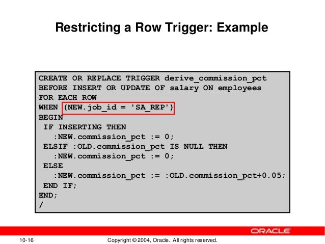 Oracle Trigger Before Insert Or Update New Old
