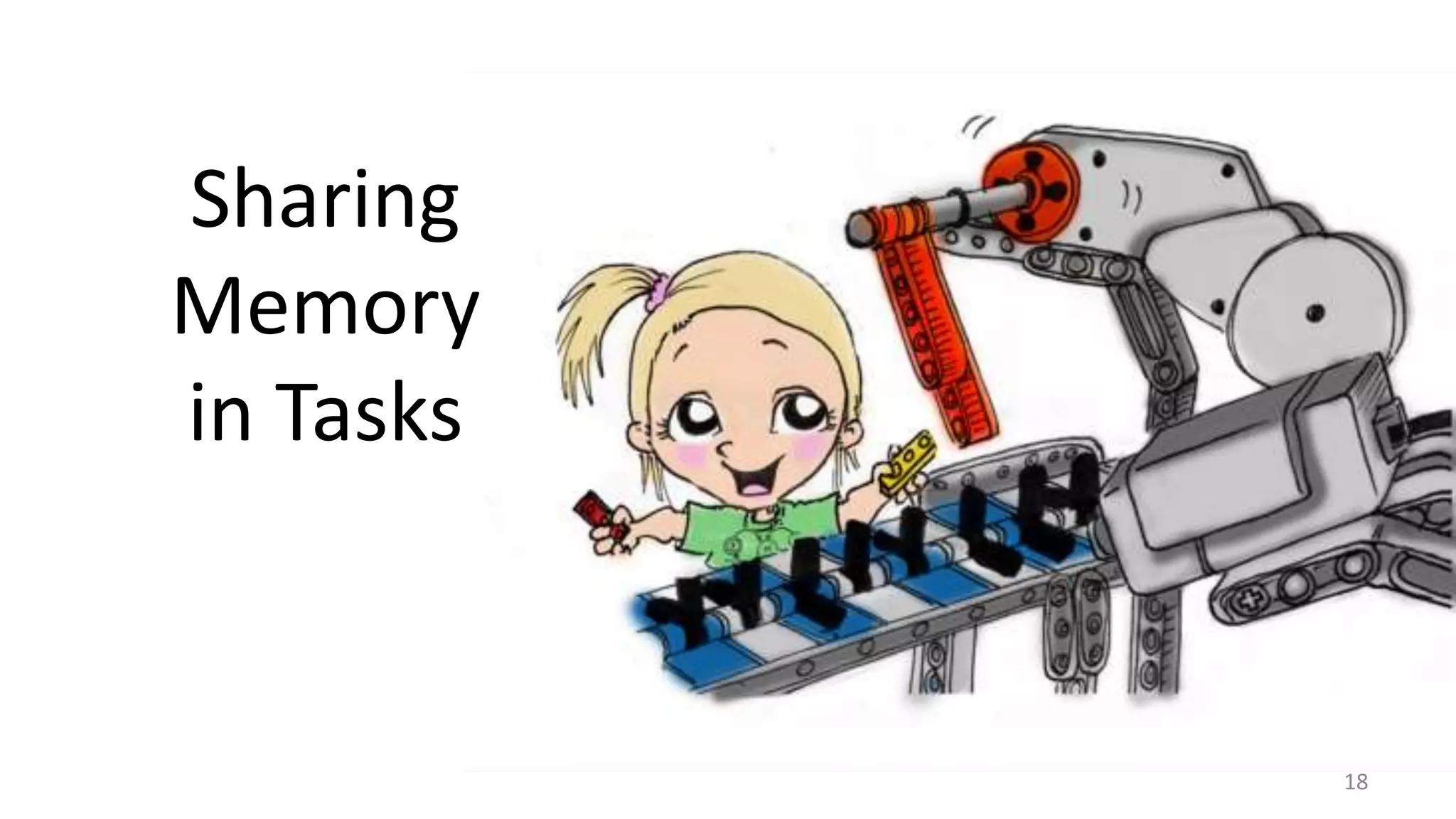 Sharing
Memory
in Tasks

18

 