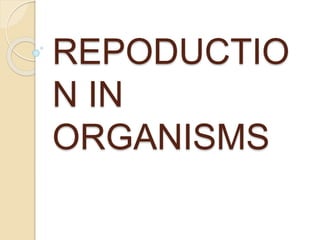 REPODUCTIO
N IN
ORGANISMS
 