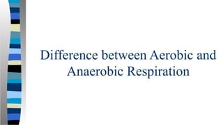 Difference between Aerobic and
Anaerobic Respiration
 