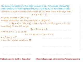Class 10 _ Chapter 3_ Pair of linear equations in two variables (Word ...