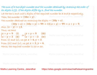 Class 10 _ Chapter 3_ Pair of linear equations in two variables (Word ...