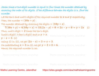 Class 10 _ Chapter 3_ Pair of linear equations in two variables (Word ...