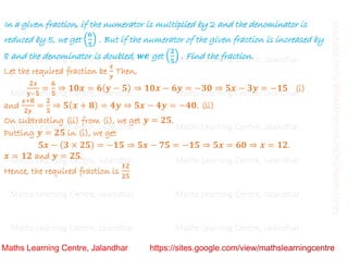 Class 10 _ Chapter 3_ Pair of linear equations in two variables (Word ...