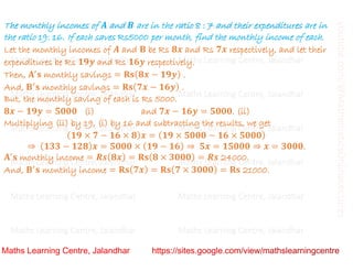 Class 10 _ Chapter 3_ Pair of linear equations in two variables (Word ...