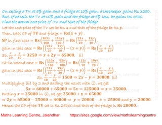 Class 10 _ Chapter 3_ Pair of linear equations in two variables (Word ...