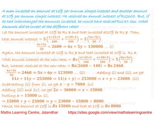 Class 10 _ Chapter 3_ Pair of linear equations in two variables (Word ...