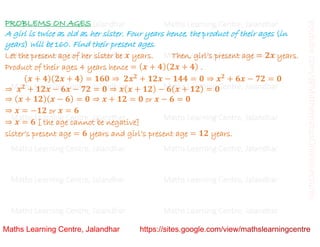 Class 10 _ Chapter 4_ Quadratic equations (word problems)_Lecture 3