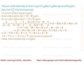 Class 10 _ Chapter 4_ Quadratic equations (word problems)_Lecture 3