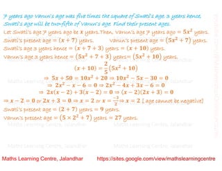 Class 10 _ Chapter 4_ Quadratic equations (word problems)_Lecture 3