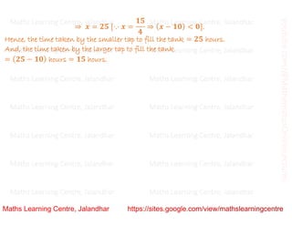 Class 10 _ Chapter 4_ Quadratic equations (word problems)_Lecture 3