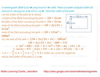 Class 10 _ Chapter 4_ Quadratic equations (word problems)_Lecture 3