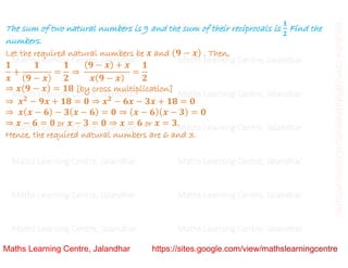Class 10 _ Chapter 4_ Quadratic equations (word problems)_Lecture 3