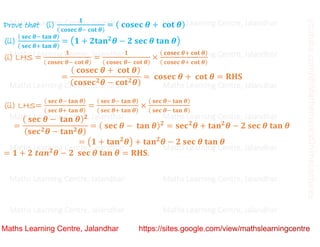 Class 10 Chapter 8 Introduction to trigonometry (Trigonometric Identities ) Lecture 3