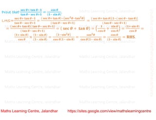 Class 10 Chapter 8 Introduction to trigonometry (Trigonometric Identities ) Lecture 3