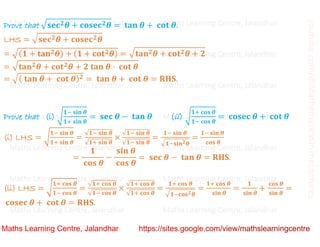 Class 10 Chapter 8 Introduction to trigonometry (Trigonometric Identities ) Lecture 3