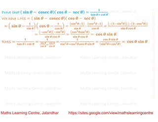 Class 10 Chapter 8 Introduction to trigonometry (Trigonometric Identities ) Lecture 3
