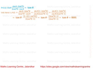 Class 10 Chapter 8 Introduction to trigonometry (Trigonometric Identities ) Lecture 3