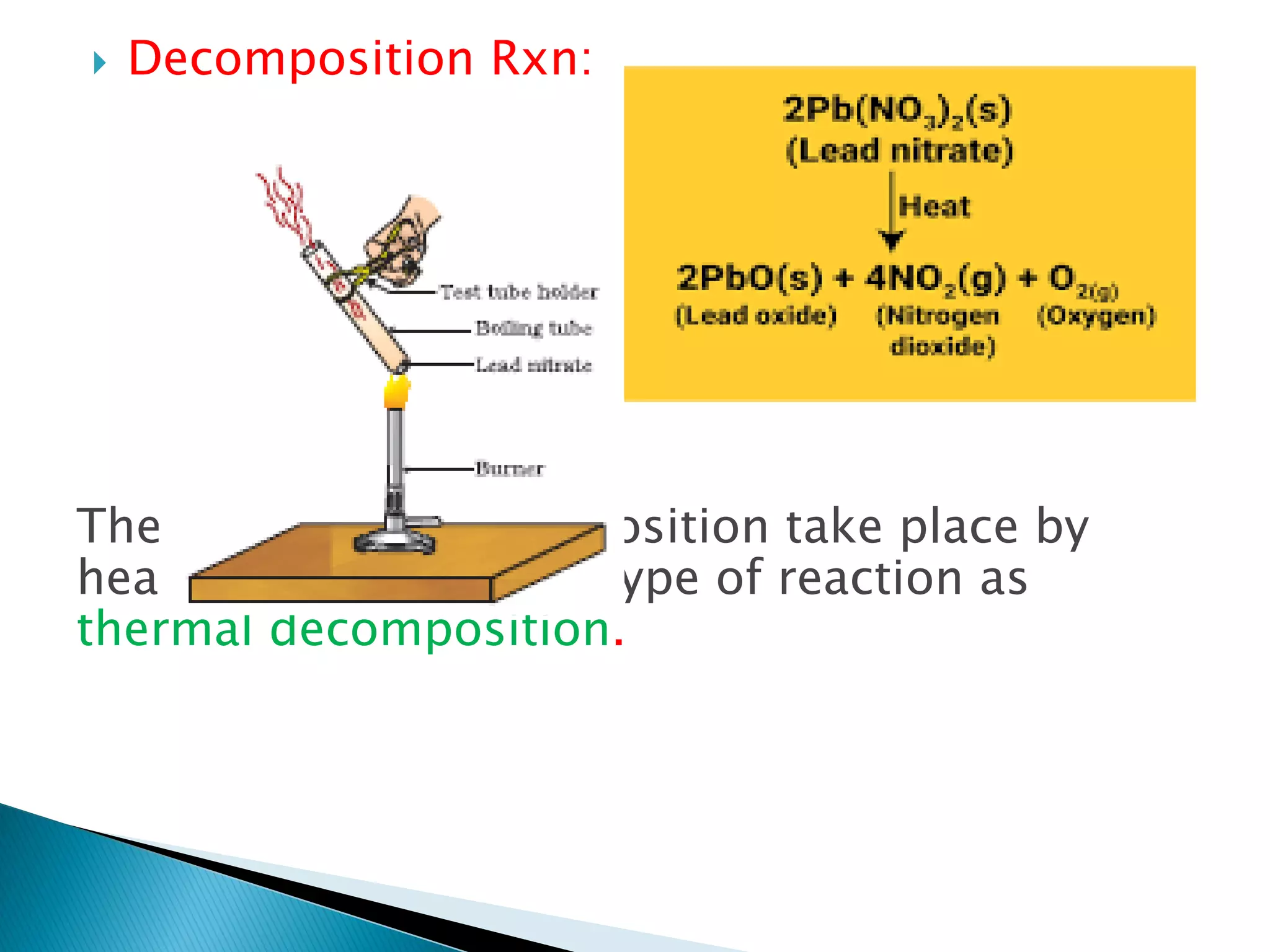 Decomp Rxn Class 10 chemical reactions and equations | PDF