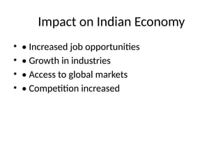 Globalisation and Its Impact on the Indian Economy: Transport, Trade ...