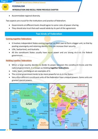CLASS 10 POLITICAL SCIENCE Chapterwise topicwise Notes CHAPTER-2 ...
