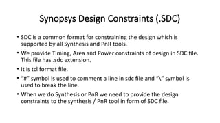 Class 10 SDC based on SDC file format describing constrainsts of a ...