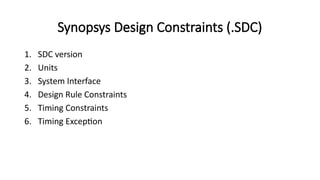 Sdc Model Class 10 SDC based on SDC file format describing constrainsts of a ...