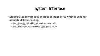 Class 10 SDC based on SDC file format describing constrainsts of a ...