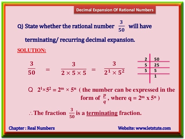 Real Numbers - Problem based on Decimal expansion of rational numbers…