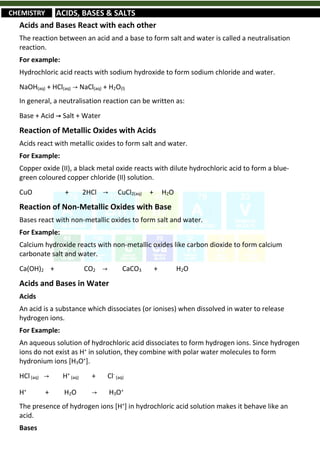 Short Revision Notes for Class 10th CBSE Science (by Abhinav Gaur K.) | PDF