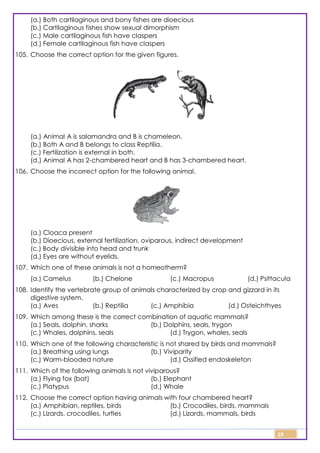Class 11 Biology Topic Wise Line by Line Questions Chapter 4 Animal ...