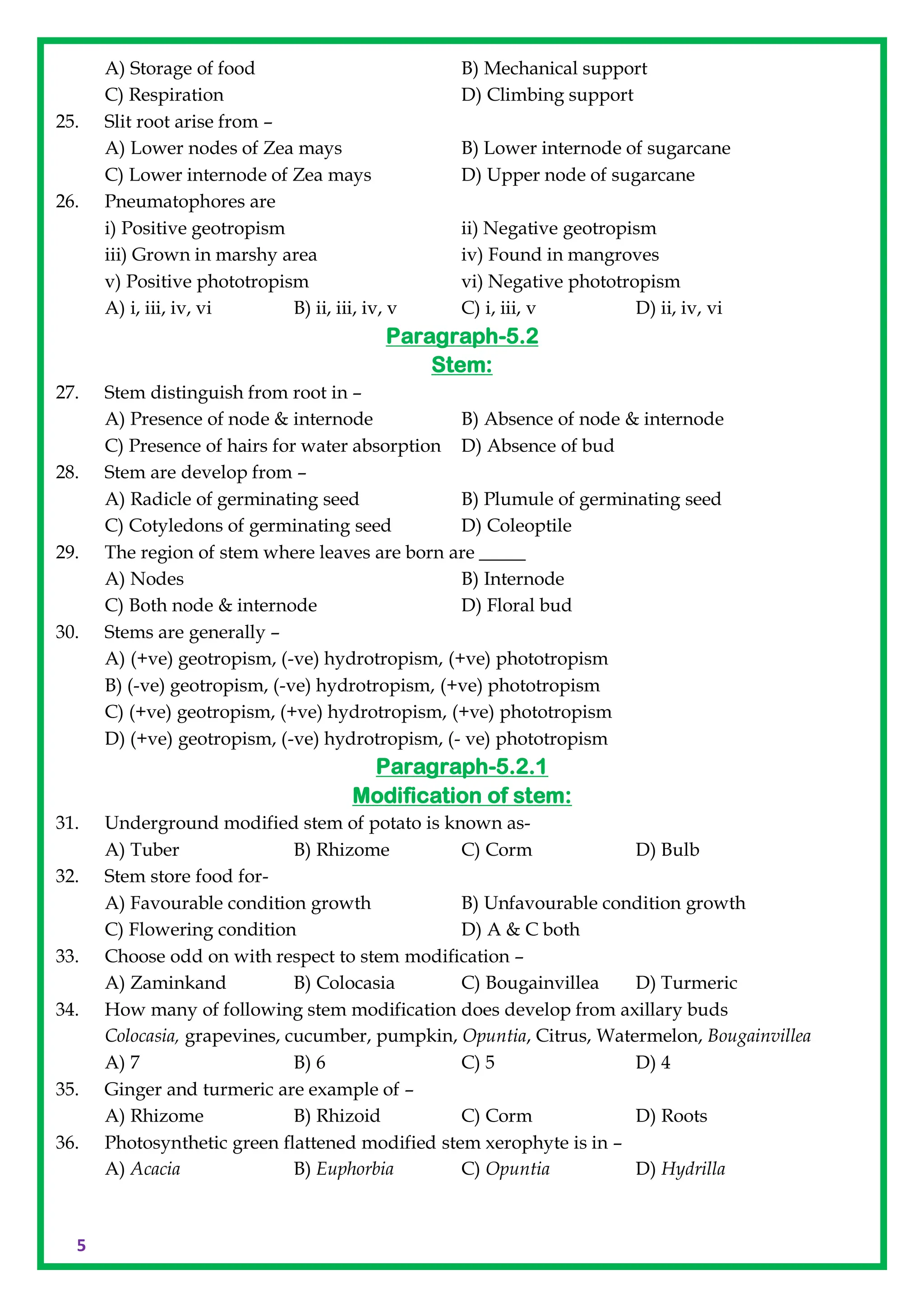 Class 11 Biology Topic Wise Line by Line Questions Chapter 5 Morphology ...