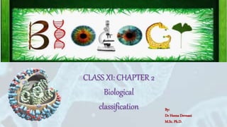 BIOLOGY
CLASS XI: CHAPTER 2
Biological
classification By:
Dr Heena Devnani
M.Sc. Ph.D.
 